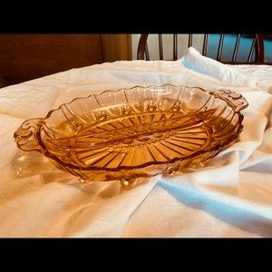 Depression Glass divided serving dish
